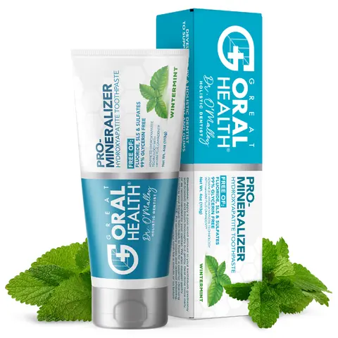 Great Oral Health Nano Hydroxyapatite Toothpaste, Fluoride-Free Organic Toothpaste Alternative with Xylitol, Peppermint-Citrus Blast Flavor, for Cavity Protection, Sensitive Teeth & Enamel Repair, At Home Dental Care, Chemist Approved, 3.5oz, Xylitol + Ha