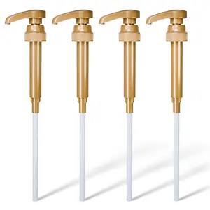 4 Pcs Coffee Syrup Pump Dispenser - Compatible with Torani and Skinny 25.4 oz (750ml) Glass Syrup Bottles - Coffee Bar Accessories, Dirty Soda Bar & Lemonade Stand Supplies | Precise 0.3oz Dispensing