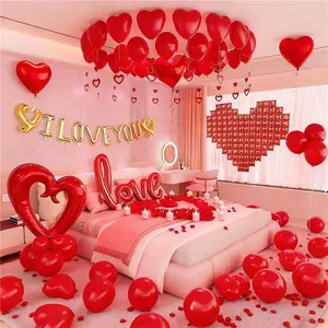 Happy Valentines Day Decorations Balloons, Be My Valentines Balloon Kit Decor, I Love You Balloons Red Heart, San Valentines Decorations for Party Home Bed Room, Romantic Decorations Special Night