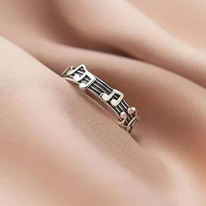 Vintage Musical Note Ring Simple Style Music Lovers Jewelry Gift for Women, Music Festival Accessories