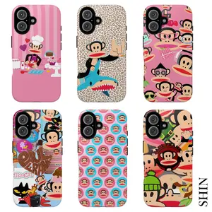 Cute Paul Frank Monkey Tough Phone Case，Colorful Cartoon Anti-Scratch Shockproof Cover，Perfect Fan Gift Compatible with iPhone 11-17 & Samsung Galaxy Series