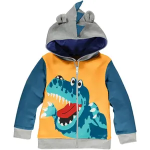 Toddler Boys Jacket Cartoon Dinosaur Animal Zipper Packaway Spring Autumn Hoodies Coat for Kids 1-7 YearsGift