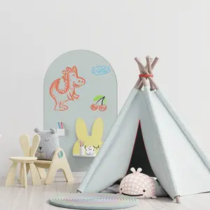 Magnetic Whiteboard Paper Arched Design, 19.69x35.43 Inches, Portable Wipeable Board, Self Adhesive Soft Magnetic Board, Ideal for School Home Office Use