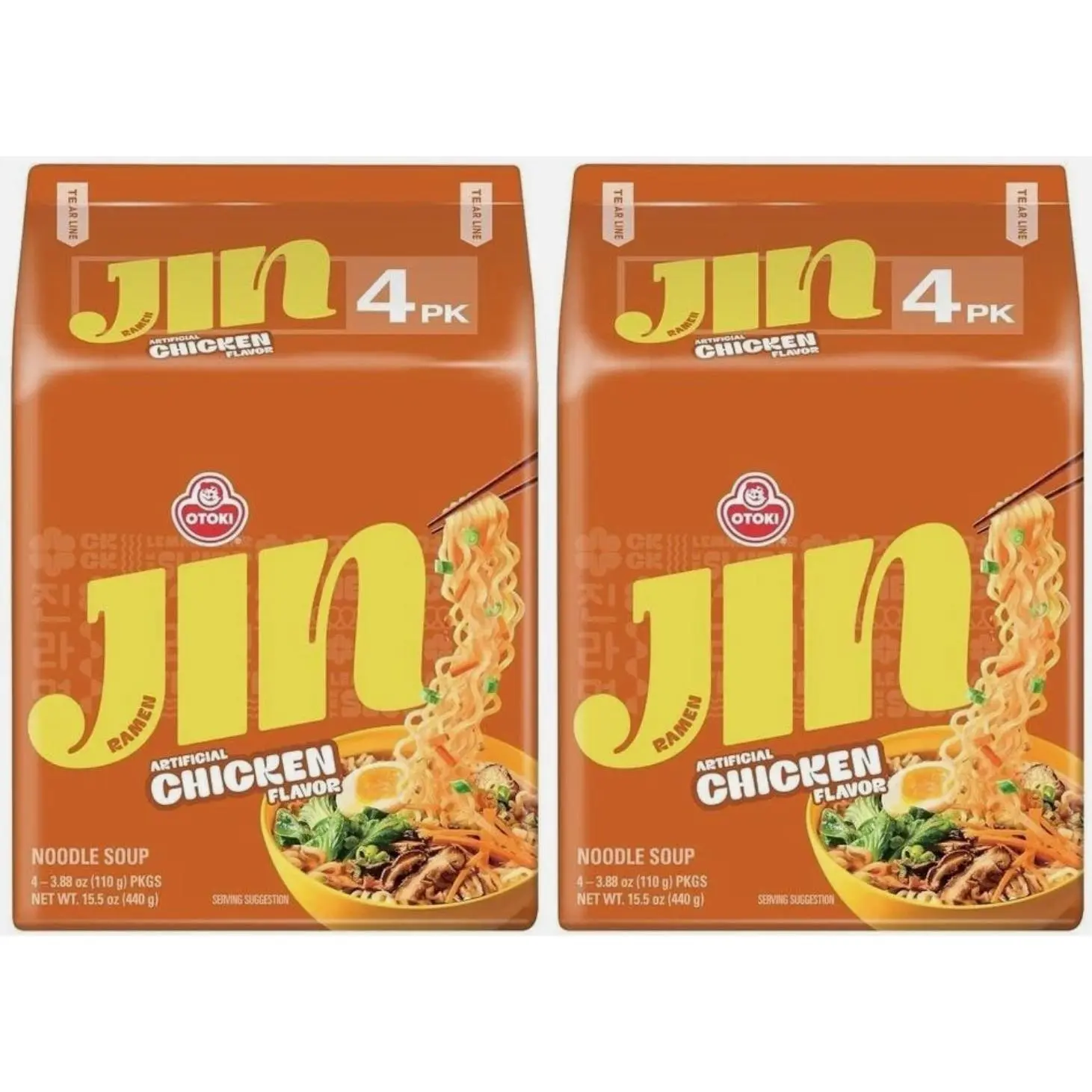 [8 Packs] Ottogi Jin Ramen CHICKEN Korean Instant Noodle Variety Pack