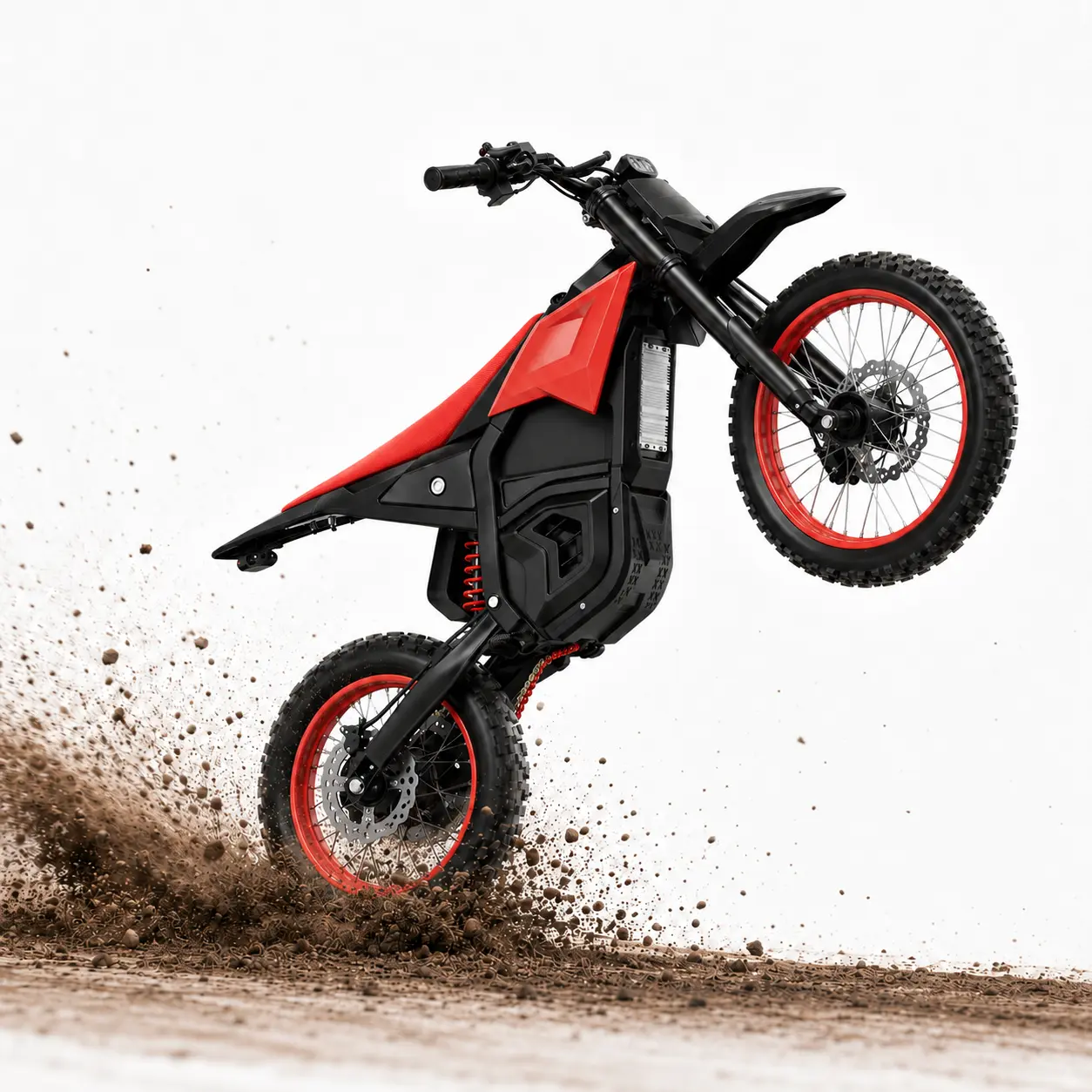 Q1 5500W Adult Electric Dirt Bike, 57 MPH Off-Road Electric Motorcycle with 60V 30Ah Battery, 65 Mi Range, Full Suspension System, Hydraulic Disc Brakes, 14"/12" All-Terrain Tires