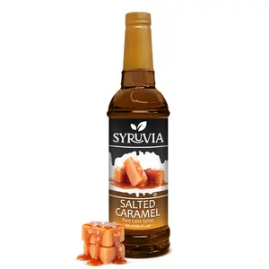 Syruvia Salted Caramel Syrup for Coffee 25.4 Ounces Salted Caramel Coffee Syrup