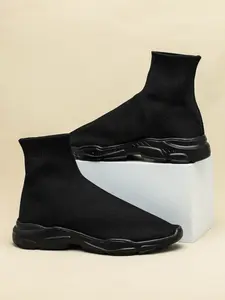 Women's Solid Color Slip on Mid Top Athletic Sneakers, Casual Comfortable Breathable Lightweight Sports Shoes, Female All-match Round Toe Shoes for Daily Wear