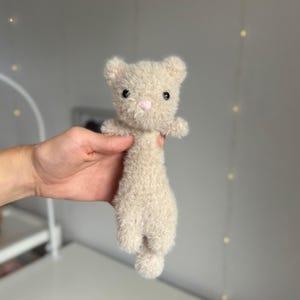 Crochet Ferret Handmade Fluffy Weighted Plushie Soft Cuddly Companion Ideal Gift Yarn Material