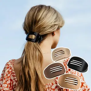 4pcs Solid Color Flat Hair Clips Set-Minimalist Acrylic Barrettes for Women,Strong Hold Claw Clips for Thick or ThinHair l Elegant, No-Crease,Daily & PartyStyling Accessories