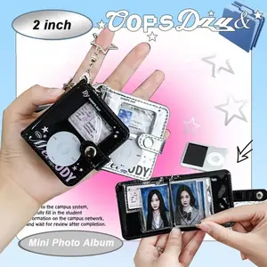 2 Inch Mini Photo Album Soft Leather Mini Photocard Holder Photo Card Binder Kpop Idol Binder Star Chasing Supplies