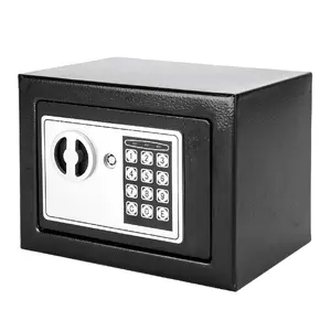 CalidoCasa Mini Electronic Safe Box with Digital Keypad and Emergency Keys, Compact Steel Security Lock Box for Home, Office, Hotel and Personal Valuables Storage for Adults