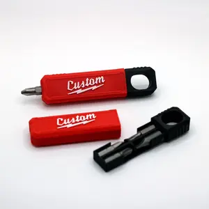 Milwaukee Inspired Pocket Screwdriver – Custom Multi-Bit Tool – Edc Compact Driver – Holds 4 Bits – Magnetic - Tool Gift For Him