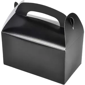 12-Pack Black Gable  Boxes, Goodies Favor Box for  Birthday, Candy Boxes Party Favors, Weddings Events,  Shower, 6.25" x 3.5" x 3.5" Inch