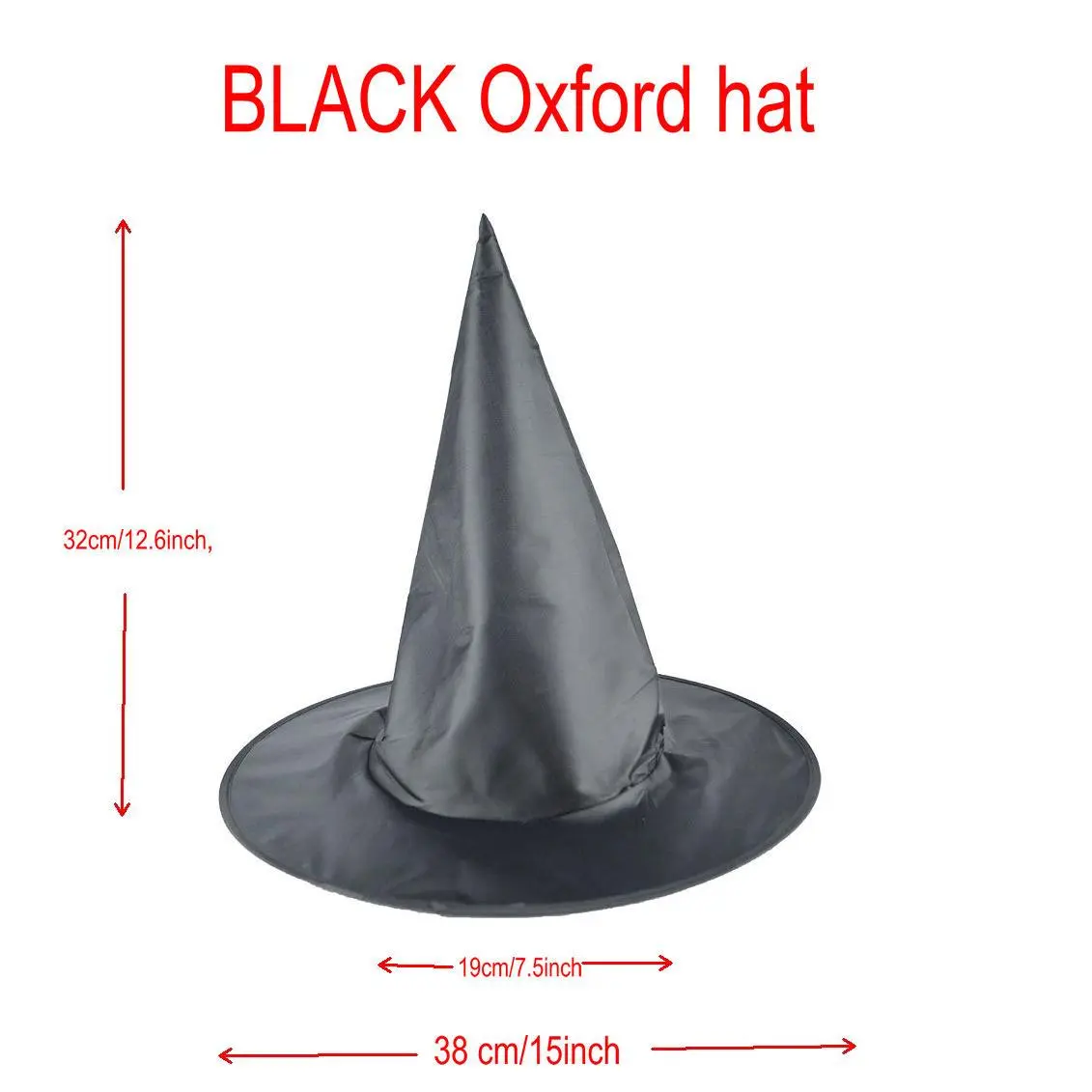 Halloween witch hat solid black pointed hat