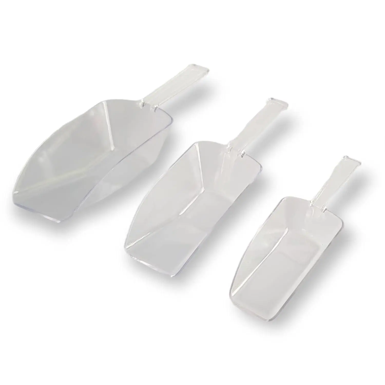 3 Piece Nesting Clear Plastic Kitchen Scoop Set - Perfect For Cereal, Oatmeal, Coffee, Sugar, Powder (1 Set)