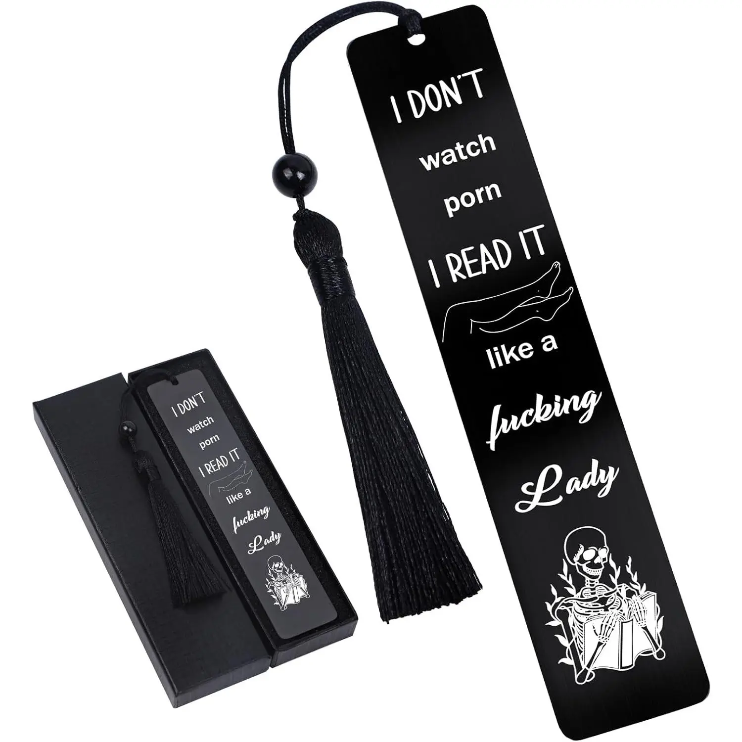 Smut Metal Bookmark  - Funny Bookmarks for Women Smutty Book Marks for Book Lovers Book Mark with Tassels for Friends Fun Book Marks Gifts for Bookworm Birthday  for Book Fans