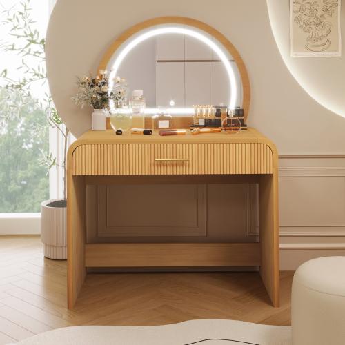 【Bellemave】39" Makeup Vanity Table with Mirror Touch Screen Lighted Mirror, Dressing Table with Drawer for Bedroom