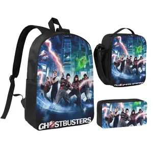Ghostbusters Three piece backpack set young backpack combination backpack lunch bag pencil case