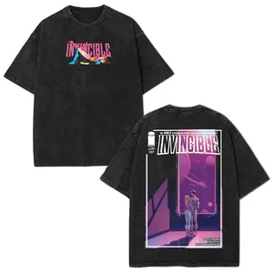 Love Pink Invincible Tshirt, Retro Anime Graphic Shirt, Fashion Cotton, Full Colors, Full Sizes, For Men, For Women