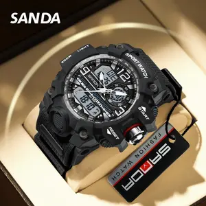 Men's Digital Sports Watch - Waterproof, Shockproof, LED Luminous, Dual Time, Stopwatch, Alarm, Perfect for Students & Outdoor Activities