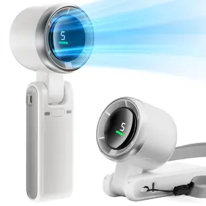 3 in 1 Portable Handheld Turbo Fan, Portable Violent Fan, 180° Foldable, 5 Speeds, 10 Hours Battery Life, LED Display, for Desktop, Travel, Outdoor, Home Use