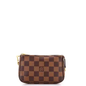 Pre-owned Louis Vuitton Canvas Coated Clutches & Wristlets Pochette Accessoires Damier Mini by Rebag