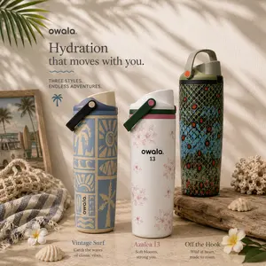 [Free Mystery Gift Included] Owala FreeSip 30oz Special Edition Water Bottle – Vintage Surf, Azalea 13 & Off the Hook Options, Leakproof Insulated Stainless Steel Travel Bottle, Gift Idea, Gift for Dad