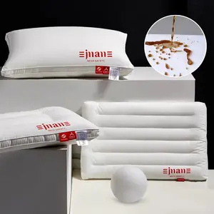 Breathable Cotton Cervical Pillow for Neck Pain Relief – Orthopedic Memory Foam Support Pillow with Waterproof, Stain-Resistant Cover – Easy Care & Cooling Comfort