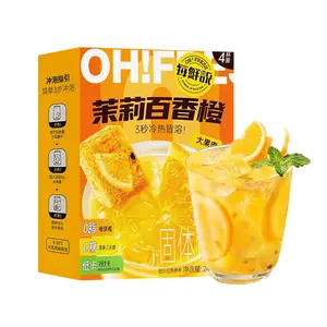 Mei Xian Shuo Jasmine Passion Orange Fresh Fruit Tea - 24g | Zero Sugar, Zero Fat, Low Calorie | Large Fruit Pieces | Hot & Cold Brew