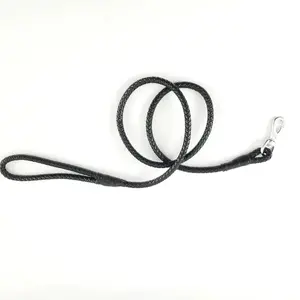 Braided Dog Leash Black - Medium