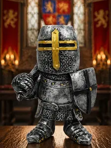 The Armored Kingdom King's Guard Knight Collectible Figure - 4.5in Durable Resin, Hand-Painted Medieval Home Decor, Collector Gift for Statue Enthusiasts