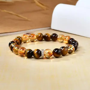 Wealth & Confidence Duo: Tiger's Eye & Citrine Bracelet