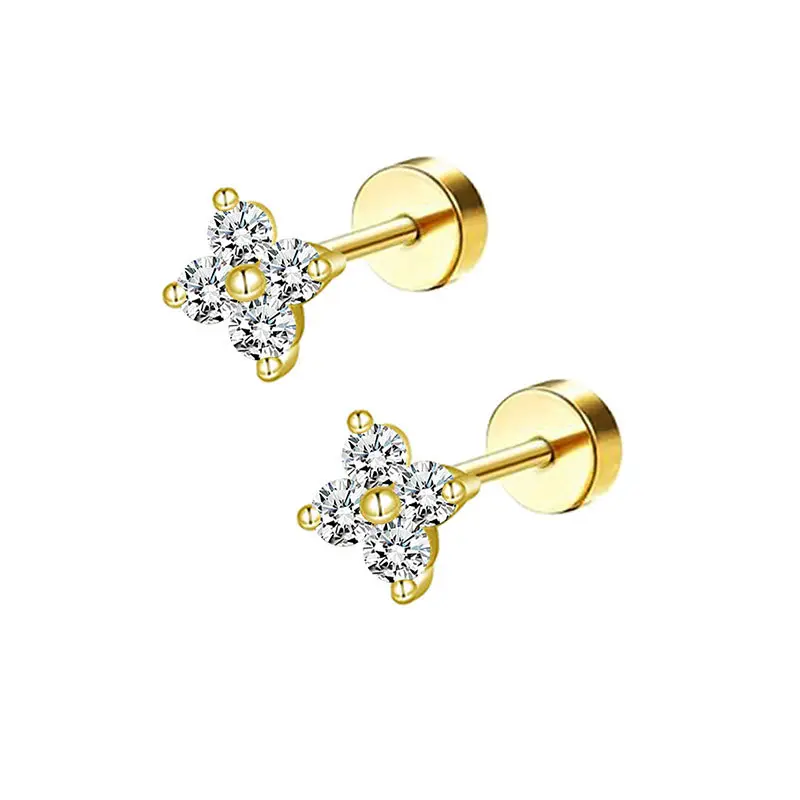 A pair of golden flower zircons