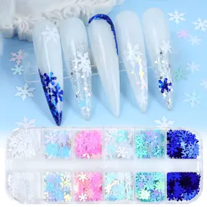 Nail Decorative Art 12 Grid - Snowflake Decals