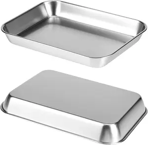 Cookie Sheets, Stainless Steel Baking Pan, Toaster Oven Tray, Bakeware, Kitchen Supplies, Cooking Essentials, Gift for Bakers