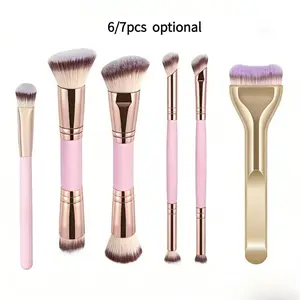 Double-Ended Makeup Brush Set, Professional Makeup Brushes, Cosmetic Brushes, Multi-Functional Foundation, Contour, Eyeshadow, Blush Brushes, High-Quality Synthetic Fiber