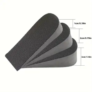 1 pair non-slip invisible height increasing insoles, comfortable heel cushion inserts, shock-absorbing creet elevator shoe pads
