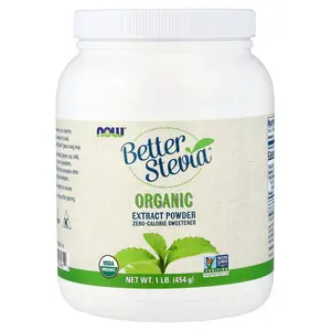 NOW Foods Better Stevia®, Zero-Calorie Sweetener, Organic Extract Powder, 1 lb (454 g)