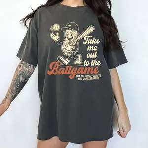 MAPTEES Take Me Out To The Ballgame Comfort Colors Shirt, Baseball Mom T-shirt, Sports Mama Graphic Tee, Mother's Day Gifts, Gift For Mom