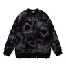 Men's Gothic Skull Embroidered Graphic Sweater, Casual Round Neck Knitwear for Fall & Winter, Fashionable Long Sleeve Knitted Pullover, Knit Sweaters