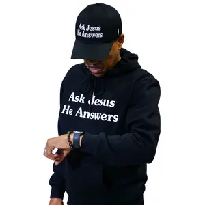 Ask Jesus He Answers Hoodie - Black
