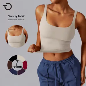 TimeOFF Women's Square Neck Crop Tank Top , Stretchy, Breathable & Supportive , Gym, Yoga, Home Workout, Casual Athleisure Soft Taco Vest workout tops gym shirts