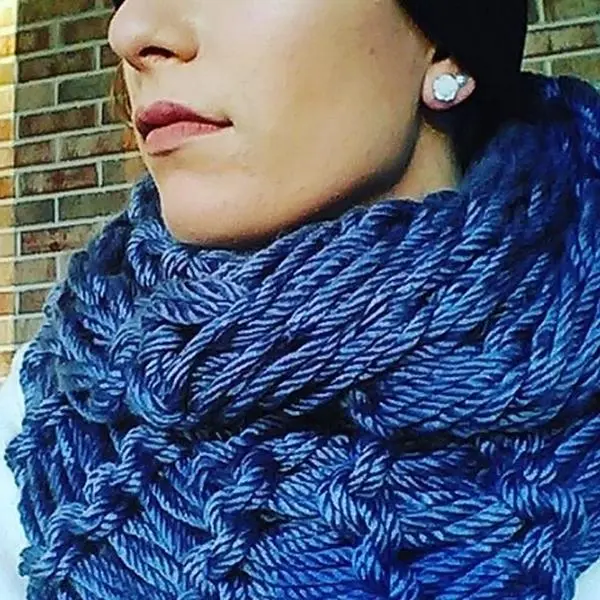 Chunky Arm Knit Infinity Scarf in Rich Colors for Cozy Winter Style