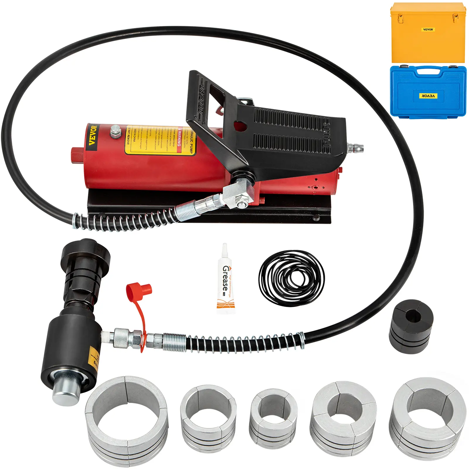 【summerfinds】VEVOR Heavy-Duty Rust-Resistant Aluminum Alloy Hydraulic Exhaust Pipe Expander, Pedal Pipe Stretcher with 6 ft High-Pressure Hose, 1-5/8" to 4-1/4" Expansion Range, Convenient Storage, Heavy-Duty Construction, Rust Resistance, Foot Pump, Car