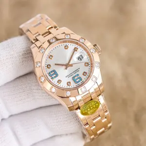 This exquisitely designed timepiece is crafted specifically for women. Its shimmering mother-of-pearl dial perfectly blends understated luxury with timeless elegance. Whether in the office or at a grand evening event, this watch will elevate your overall
