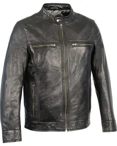 Milwaukee Leather Men's Zip Front Classic Moto Jacket 5X - Sfm1865-Saddle-5X