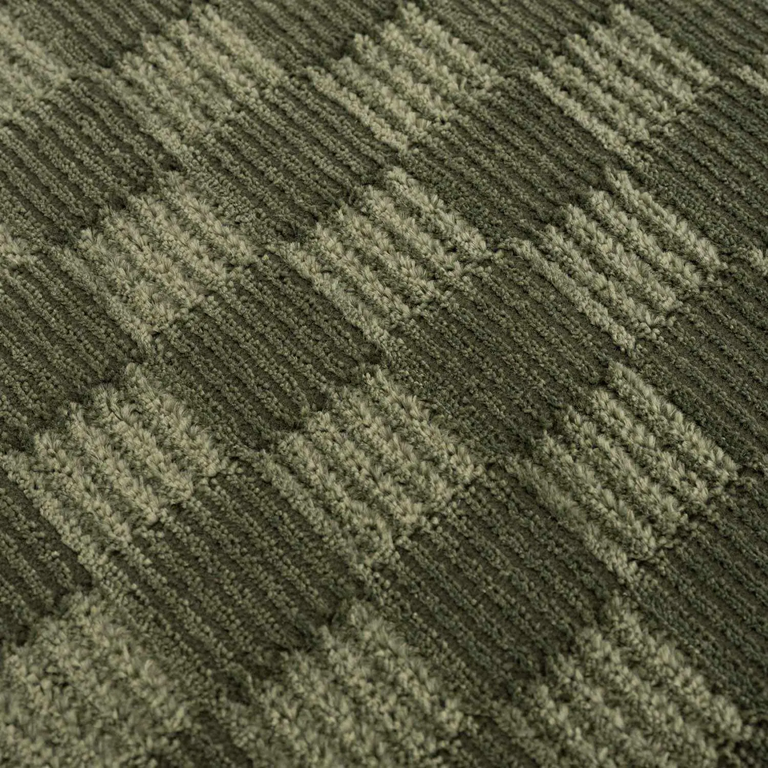 Truls 3D Checkered Pattern Machine Washable Modern Floor Rug - Green Decorative Indoor Area Rug, Machine Washable Rugs