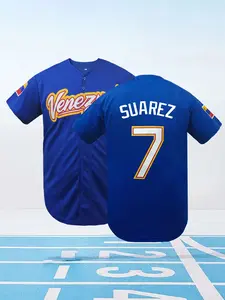 Venezuela #2 #7 Embroidered Baseball Jersey, Premium Quality, Unisex Soft Breathable Short Sleeve Athletic Top