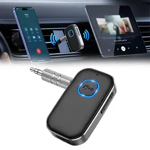 Bluetooth Receiver for Car, 3.5mm AUX Bluetooth Car Adapter, Wireless Audio Receiver for Home Stereo/Wired Headphones, Hands-Free Call