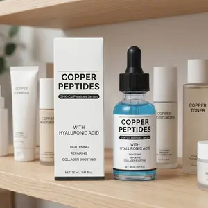 GHK-Cu Copper Peptide Serum with Hyaluronic Acid - Tightening, Repairing, Collagen Boosting Formula - Ultra-Hydrating Anti-Aging Facial Treatment - 30ml / 1.01 fl oz